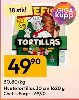 Gigaboks Hvetetortillas 30 cm 1620 g tilbud