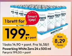 Gigaboks Powerking White Zero 24 x 500 ml tilbud