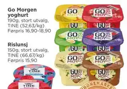 Meny Go Morgen yoghurt tilbud