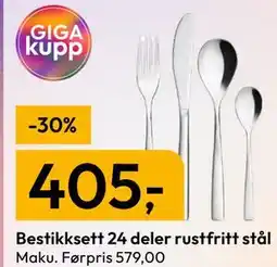 Gigaboks Bestikksett 24 deler rustfritt stål tilbud