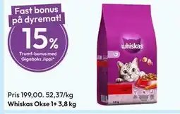Gigaboks Whiskas Okse 1+ 3,8 kg tilbud