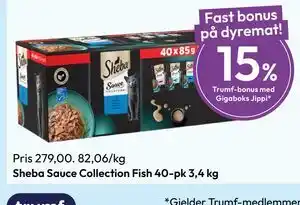 Gigaboks Sheba Sauce Collection Fish 40-pk 3,4 kg tilbud