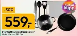 Gigaboks Startsett kjøkken Basic 6 deler tilbud
