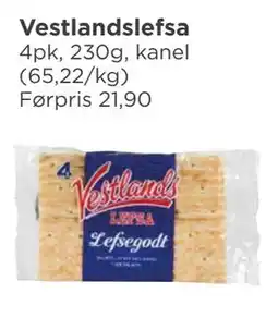 Meny Vestlandslefsa tilbud