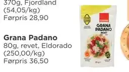 Meny Grana Padano tilbud