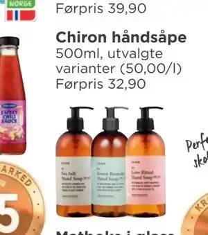 Meny Chiron håndsåpe tilbud