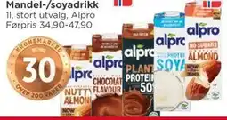 Meny Mandel-/soyadrikk tilbud