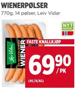 Meny WIENERPØLSER tilbud