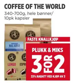 Meny COFFEE OF THE WORLD tilbud