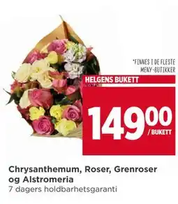 Meny Chrysanthemum, Roser, Grenroser og Alstromeria tilbud