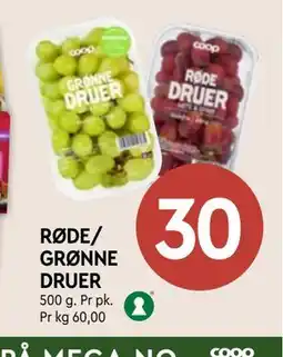 Coop Mega RØDE/ GRØNNE DRUER tilbud