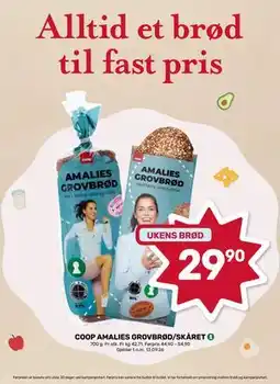 Coop Marked COOP AMALIES GROVBRØD/SKÅRET tilbud