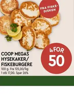 Coop Mega COOP MEGAS HYSEKAKER/ FISKEBURGERE tilbud