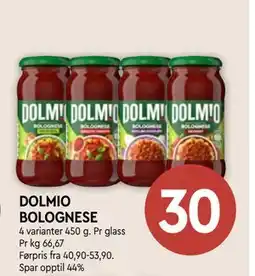 Coop Mega DOLMIO BOLOGNESE tilbud