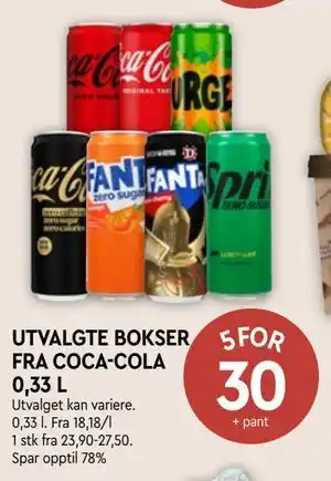 UTVALGTE BOKSER FRA COCA-COLA 0,33 L