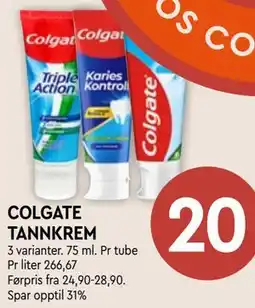 Coop Mega COLGATE TANNKREM tilbud