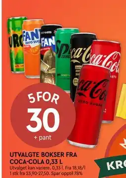 Coop Mega UTVALGTE BOKSER FRA COCA-COLA 0,33 L tilbud