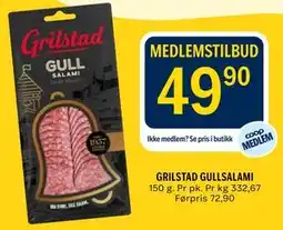 Coop Prix GRILSTAD GULLSALAMI, Medlemspris tilbud