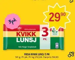 Coop Prix FREIA KVIKK LUNSJ 3 PK tilbud