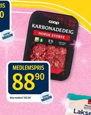 Coop Prix KARBONADEDEIG tilbud