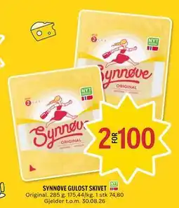 Coop Prix SYNNØVE GULOST SKIVET tilbud
