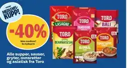 Coop Obs Alle supper, sauser, gryter, ovnsretter og asiatisk fra Toro tilbud