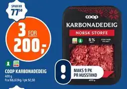Coop Obs COOP KARBONADEDEIG tilbud
