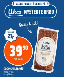 Coop Obs COOP SPELTBRØD tilbud