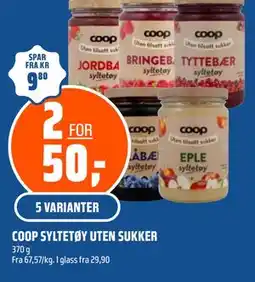 Coop Obs COOP SYLTETØY UTEN SUKKER tilbud