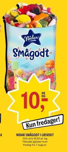 Coop Prix NIDAR SMÅGODT I LØSVEKT tilbud