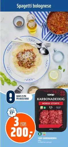 Coop Obs COOP KARBONADEDEIG tilbud