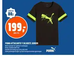 Coop Obs PUMA ATTACANTO T-SKJORTE JUNIOR tilbud