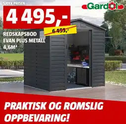 Bauhaus Gardol redskapsbod evan plus metall tilbud