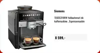 Siemens TE655319RW fuldautomat isk kaffemaskine , Espressomaskin