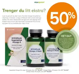 Vitusapotek NycoPlus Vegetabilsk Omega-3 tilbud