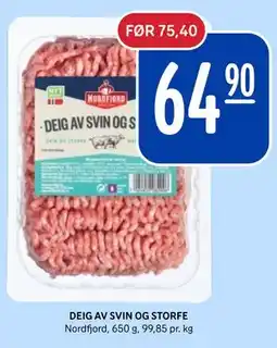 Rema 1000 DEIG AV SVIN OG STORFE tilbud