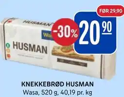 Rema 1000 KNEKKEBRØD HUSMAN tilbud