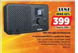 POWER SENZ DAB+ FM-radio med Bluetooth tilbud