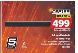 POWER CEPTER 2.0-kanal lydplanke tilbud
