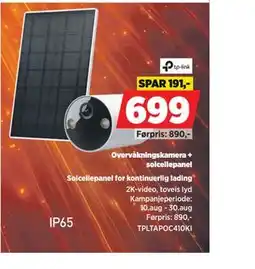 POWER Overvåkningskamera + solcellepanel tilbud