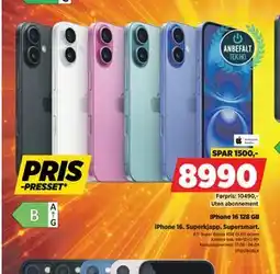POWER iPhone 16 128 GB tilbud