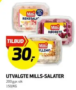 Bunnpris UTVALGTE MILLS-SALATER tilbud