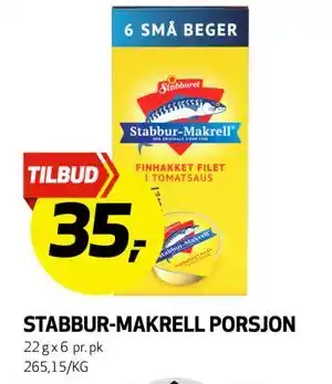 Bunnpris STABBUR-MAKRELL PORSJON tilbud