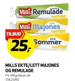 Bunnpris MILLS EKTE/LETT MAJONES OG REMULADE tilbud
