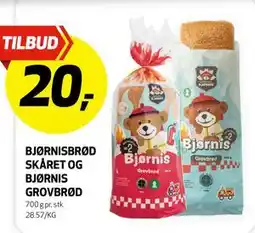 Bunnpris BJØRNISBRØD SKÅRET OG BJØRNIS GROVBRØD tilbud