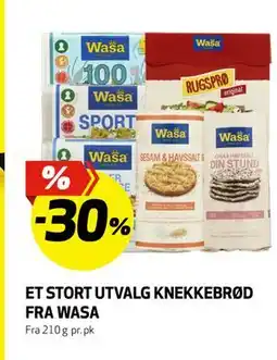 Bunnpris ET STORT UTVALG KNEKKEBRØD FRA WASA tilbud