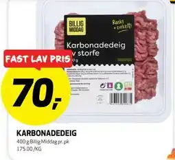 Bunnpris KARBONADEDEIG tilbud