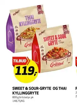 Bunnpris SWEET & SOUR-GRYTE OG THAI KYLLINGGRYTE tilbud