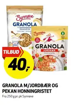 Bunnpris GRANOLA M/JORDBÆR OG PEKAN HONNINGRISTET tilbud