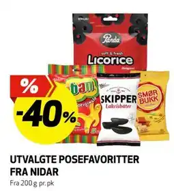 Bunnpris UTVALGTE POSEFAVORITTER FRA NIDAR tilbud